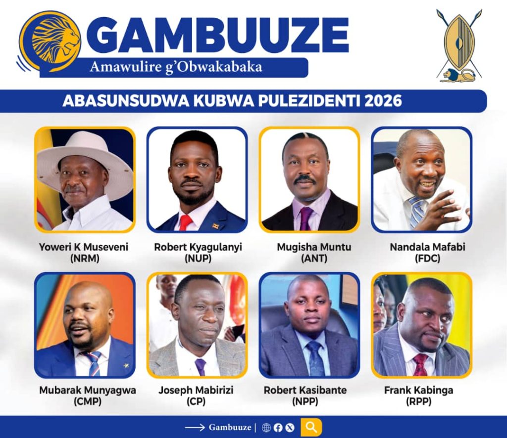 8 be bavuganya ku bwa Pulezidenti mu kalulu ka 2026
